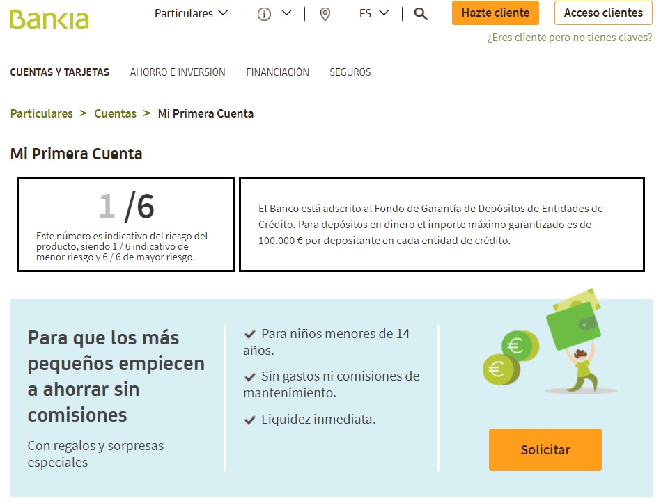 Imagen Mi Primera Cuenta de Bankia - #Finlit.es