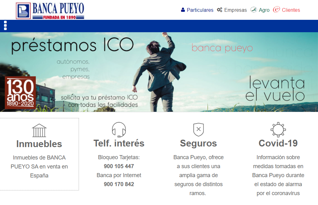 Banca Pueyo página web
