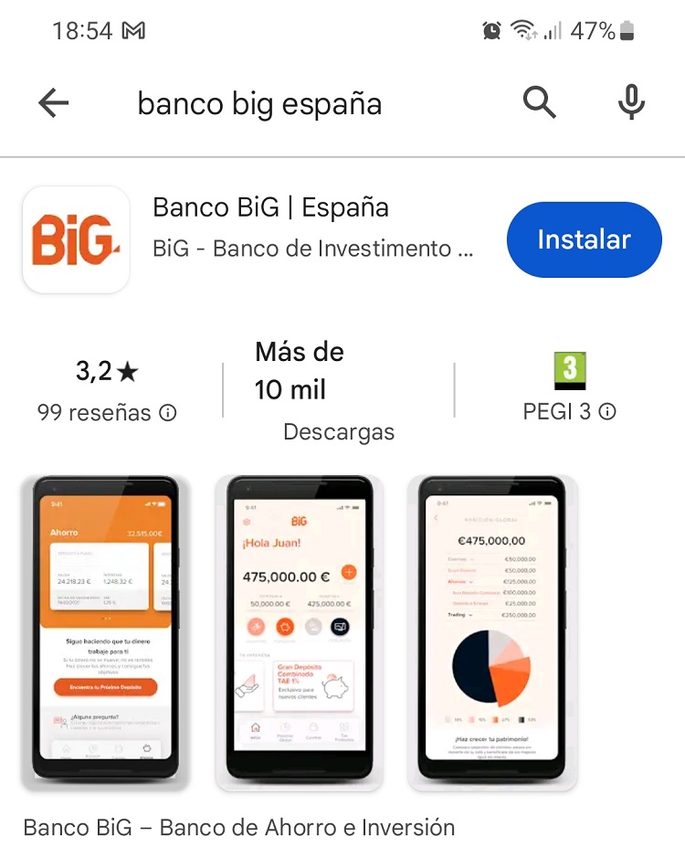 App Banco BiG España