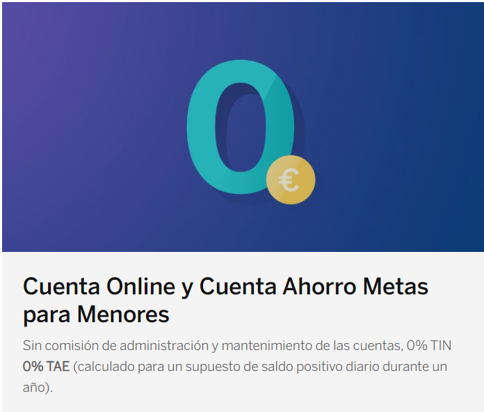 Cuenta online menores BBVA y Cuenta Metas