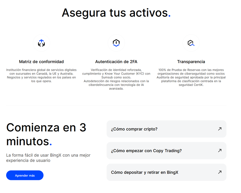 Contenidos de BingX